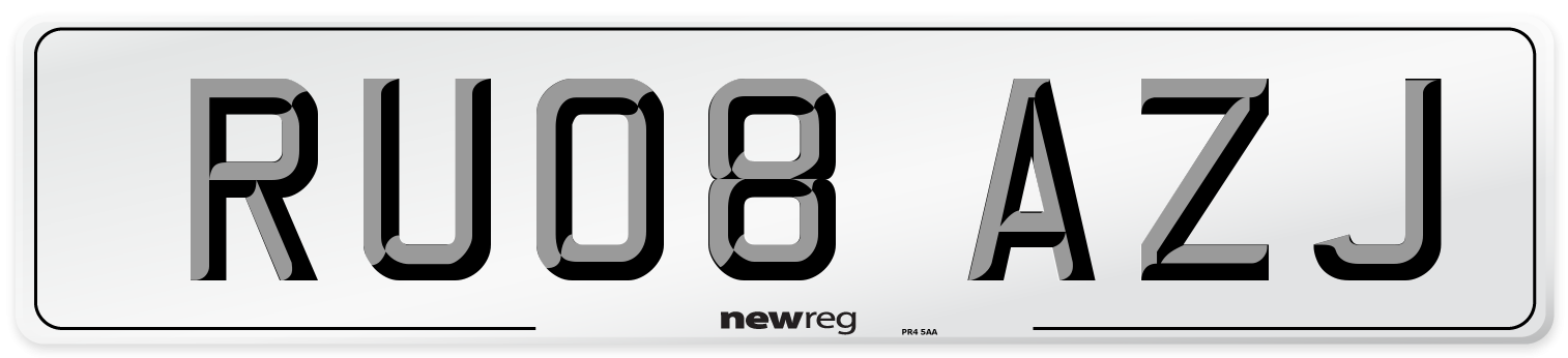 RU08 AZJ Number Plate from New Reg